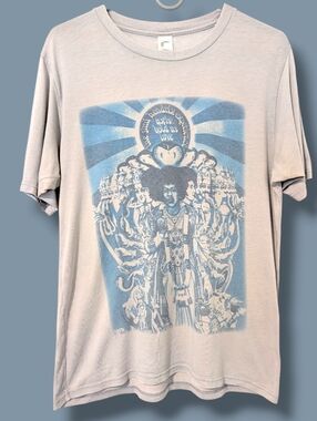 Jimi Hendrix Vintage Axis: Bold As Love Blue Grey Crewneck Graphic Tee M
